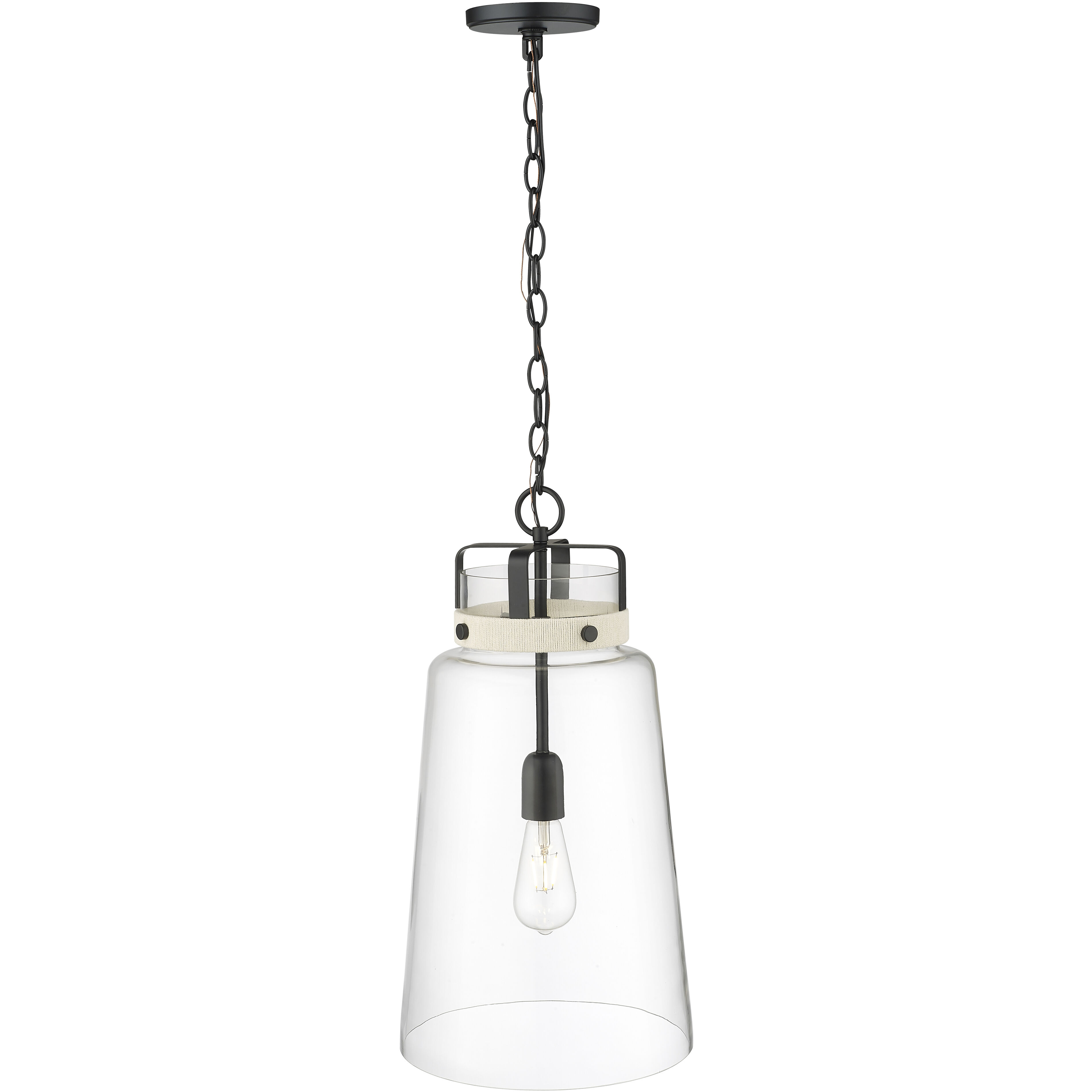 Lolla 1 Light 12 inch Matte Black Pendant Ceiling Light